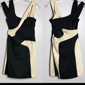 ASOS Duo Color Cross and Cutout Detailed Dress